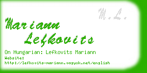 mariann lefkovits business card